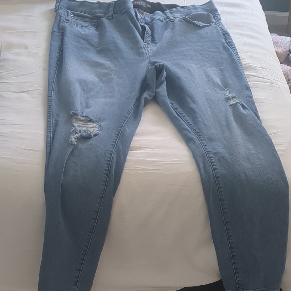 Torrid Light Blue Distressed Skinny Jeans